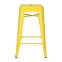 METALOWY HOKER LOFT ARTPRO - ŻÓŁTY, INDUSTRIALNY STOŁEK BAROWY, 66 CM