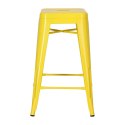 METALOWY HOKER LOFT ARTPRO - ŻÓŁTY, INDUSTRIALNY STOŁEK BAROWY, 66 CM