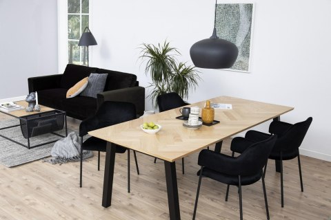 CZARNE TAPICEROWANE KRZESŁO Z PODŁOKIETNIKAMI, GLAMOUR, LOFT, DO JADALNI CZARNE TAPICEROWANE KRZESŁO Z PODŁOKIETNIKAMI, GLAMOUR, LOFT, DO JADALNI