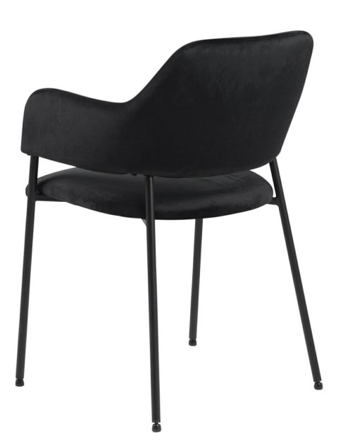 CZARNE TAPICEROWANE KRZESŁO Z PODŁOKIETNIKAMI, GLAMOUR, LOFT, DO JADALNI CZARNE TAPICEROWANE KRZESŁO Z PODŁOKIETNIKAMI, GLAMOUR, LOFT, DO JADALNI