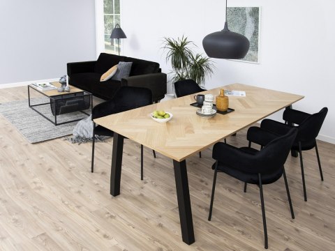 CZARNE TAPICEROWANE KRZESŁO Z PODŁOKIETNIKAMI, GLAMOUR, LOFT, DO JADALNI CZARNE TAPICEROWANE KRZESŁO Z PODŁOKIETNIKAMI, GLAMOUR, LOFT, DO JADALNI