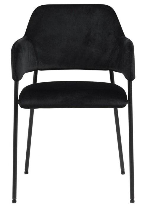 CZARNE TAPICEROWANE KRZESŁO Z PODŁOKIETNIKAMI, GLAMOUR, LOFT, DO JADALNI CZARNE TAPICEROWANE KRZESŁO Z PODŁOKIETNIKAMI, GLAMOUR, LOFT, DO JADALNI