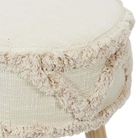 TAPICEROWANY STOŁEK, PUFA, TKANINA, BOHO, BEŻOWY TAPICEROWANY STOŁEK, PUFA, TKANINA, BOHO, BEŻOWY