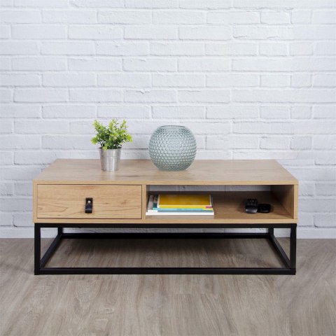 STOLIK ABBOTT, DĄB, CZARNY, METAL, LOFT, DO SALONU STOLIK ABBOTT, DĄB, CZARNY, METAL, LOFT, DO SALONU