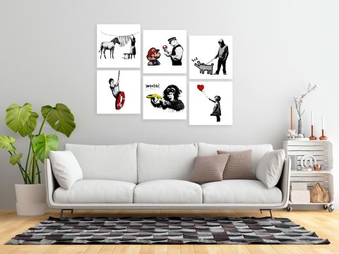 Obraz - Banksy Style (6-częściowy) Obraz - Banksy Style (6-częściowy)