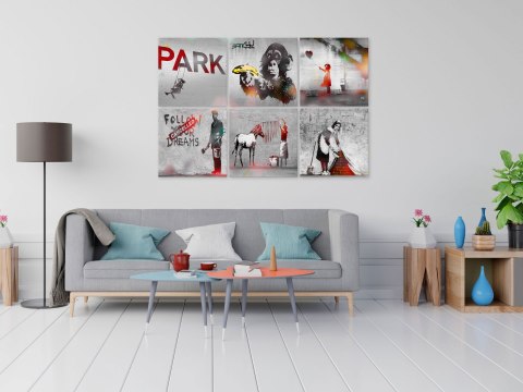 Obraz - Kolaż Banksy (6-częściowy) Obraz - Kolaż Banksy (6-częściowy)