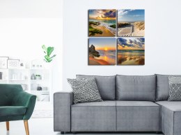 KWADRATOWY OBRAZ NA ŚCIANĘ DO SALONU 40 x 40 CM - Spokój morza (4-częściowy)