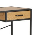 INDUSTRIALNE BIURKO DENMARK LOFT, Z SZUFLADĄ, CZARNY METAL, DĄB, 110 CM