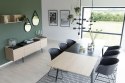 CZARNE KRZESŁO LOFT, SZARA PODUSZKA, PŁOZY, METAL, NOWOCZESNE, DO JADALNI