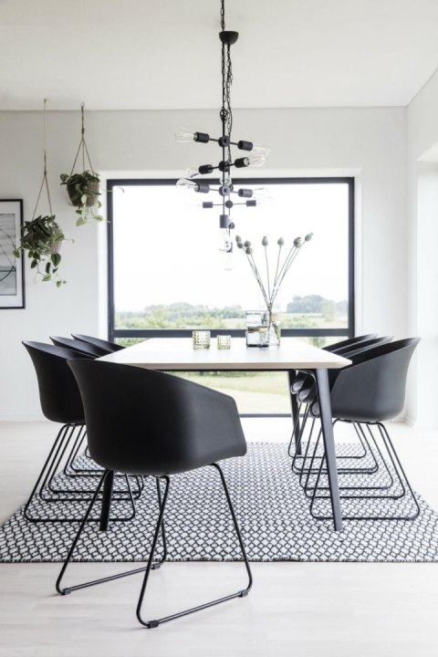 CZARNE KRZESŁO LOFT, SZARA PODUSZKA, PŁOZY, METAL, NOWOCZESNE, DO JADALNI CZARNE KRZESŁO LOFT, SZARA PODUSZKA, PŁOZY, METAL, NOWOCZESNE, DO JADALNI
