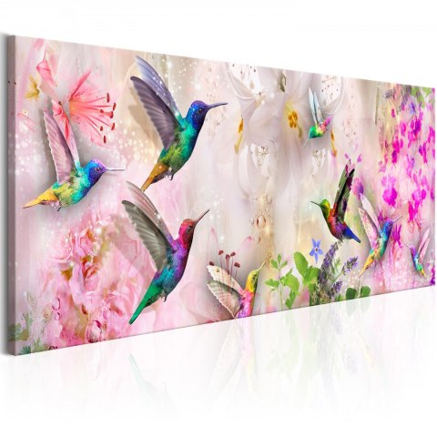 Obraz - Kolorowe kolibry (1-częściowy) wąski Obraz - Kolorowe kolibry (1-częściowy) wąski