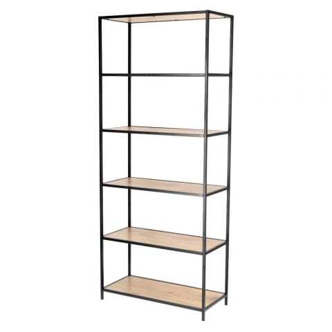 REGAŁ DENMARK, DĄB, 6 PÓŁEK, CZARNY METAL, LOFT, INDUSTRIALNY, 185 CM REGAŁ DENMARK, DĄB, 6 PÓŁEK, CZARNY METAL, LOFT, INDUSTRIALNY, 185 CM