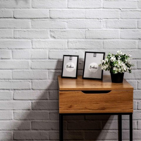 SZAFKA NOCNA, DĄB, CZARNY METAL, LOFT, OTWIERANA TOALETKA Z LUSTERKIEM SZAFKA NOCNA, DĄB, CZARNY METAL, LOFT, OTWIERANA TOALETKA Z LUSTERKIEM