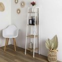 BIAŁY REGAŁ - INDUSTRIAL, DĄB, METAL, 4 PÓŁKI, MDF