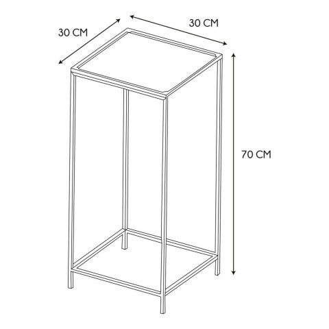 WYSOKI KWADRATOWY STOLIK LOFT, CZARNY METAL, BAMBUS, 30 CM WYSOKI KWADRATOWY STOLIK LOFT, CZARNY METAL, BAMBUS, 30 CM