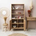 WYSOKI REGAŁ BOHO, PLECIONKA, NATURALNY, DO SALONU, SZAFA, 3 PÓŁKI