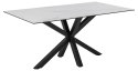 NOWOCZESNY CZARNY STÓŁ DO JADALNI, SALONU, SZKLANY BLAT 160x90, METAL