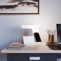 BIAŁA LAMPKA BIURKOWA - INCLINE, STAL, NIETYPOWA, LOFT, E27