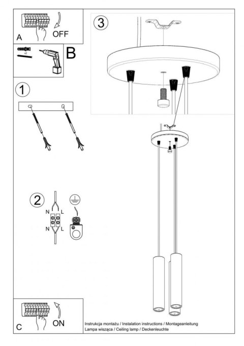 Lampa wisząca LINO 3P Lampa wisząca LINO 3P