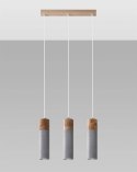 Lampa wisząca ZANE 3 szara