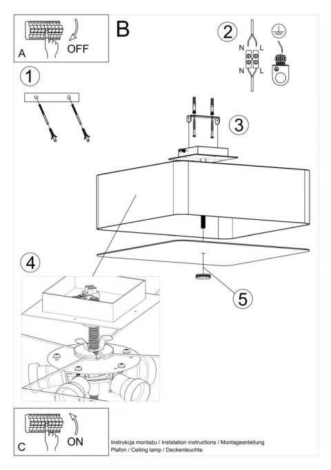 Plafon LOKKO 45 biały