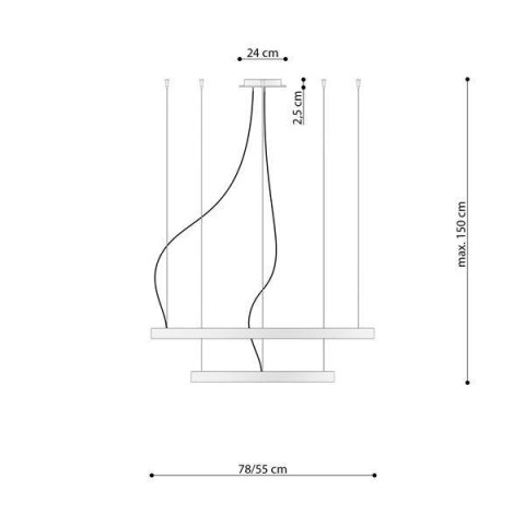 Żyrandol RIO 2 55/78 czarny LED 3000K Żyrandol RIO 2 55/78 czarny LED 3000K