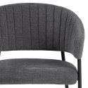 SZARE KRZESŁO GLAMOUR, CZARNY METAL, Z PODŁOKIETNIKAMI, DO JADALNI, SALONU