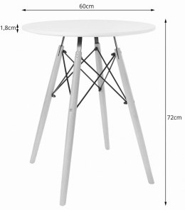 NOWOCZESNY OKRĄGŁY STÓŁ DO JADALNI - CZARNY, 60 cm