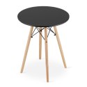 NOWOCZESNY OKRĄGŁY STÓŁ DO JADALNI - CZARNY, 60 cm