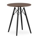 NOWOCZESNY OKRĄGŁY STÓŁ LOFT, JESION, CZARNY 60 cm