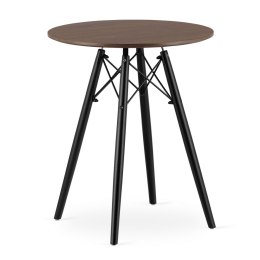 NOWOCZESNY OKRĄGŁY STÓŁ LOFT, JESION, CZARNY 60 cm