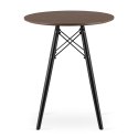 NOWOCZESNY OKRĄGŁY STÓŁ LOFT, JESION, CZARNY 60 cm
