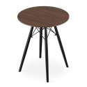NOWOCZESNY OKRĄGŁY STÓŁ LOFT, JESION, CZARNY 60 cm