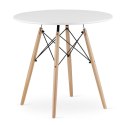 NOWOCZESNY OKRĄGŁY STÓŁ DO JADALNI - BIAŁY, 80 cm
