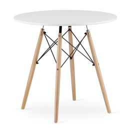 NOWOCZESNY OKRĄGŁY STÓŁ DO JADALNI - BIAŁY, 80 cm