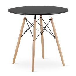 NOWOCZESNY OKRĄGŁY STÓŁ DO JADALNI - CZARNY, 80 cm