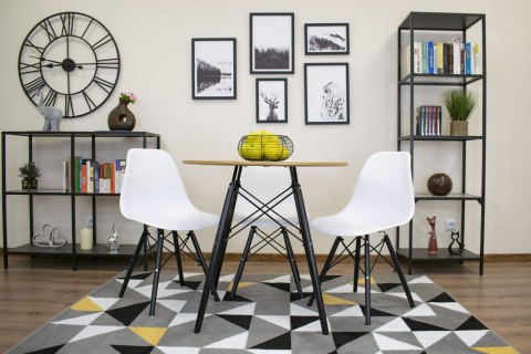 OKRĄGŁY STÓŁ LOFT, BLAT DĄB, CZARNE NOGI, DO JADALNI, DO SALONU 80 cm OKRĄGŁY STÓŁ LOFT, BLAT DĄB, CZARNE NOGI, DO JADALNI, DO SALONU 80 cm