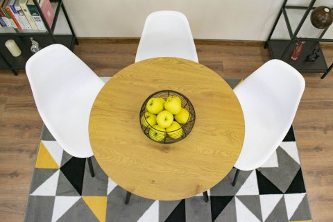 OKRĄGŁY STÓŁ LOFT, BLAT DĄB, CZARNE NOGI, DO JADALNI, DO SALONU 80 cm OKRĄGŁY STÓŁ LOFT, BLAT DĄB, CZARNE NOGI, DO JADALNI, DO SALONU 80 cm