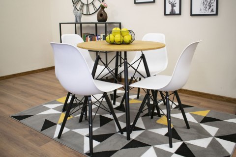 OKRĄGŁY STÓŁ LOFT, BLAT DĄB, CZARNE NOGI, DO JADALNI, DO SALONU 80 cm OKRĄGŁY STÓŁ LOFT, BLAT DĄB, CZARNE NOGI, DO JADALNI, DO SALONU 80 cm