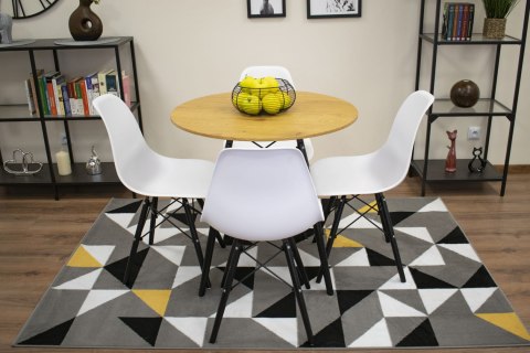 OKRĄGŁY STÓŁ LOFT, BLAT DĄB, CZARNE NOGI, DO JADALNI, DO SALONU 80 cm OKRĄGŁY STÓŁ LOFT, BLAT DĄB, CZARNE NOGI, DO JADALNI, DO SALONU 80 cm