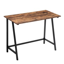 BIURKO LOFT, CZARNE, METALOWE, ORZECH, PROSTE, WYTRZYMAŁE, DO POKOJU 100 CM