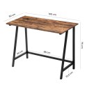 BIURKO LOFT, CZARNE, METALOWE, ORZECH, PROSTE, WYTRZYMAŁE, DO POKOJU 100 CM