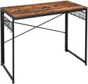 INDUSTRIALNE BIURKO DO POKOJU, CZARNE, METALOWE, LOFT, ORZECH, 100 cm