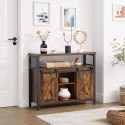 KOMODA LOFT DO SALONU, CZARNY METAL, ORZECH, RUSTYKALNA, SZAFKA, 100 cm