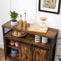 KOMODA LOFT DO SALONU, CZARNY METAL, ORZECH, RUSTYKALNA, SZAFKA, 100 cm