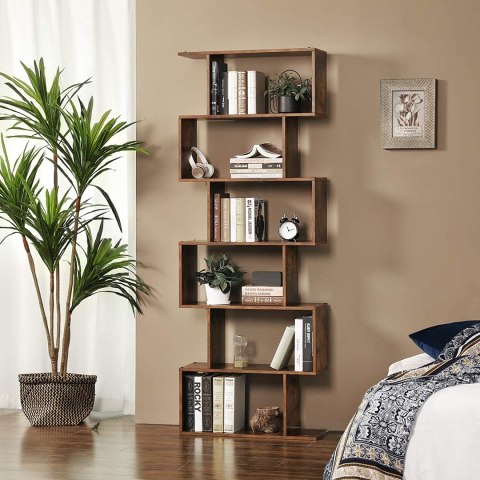 NOWOCZESNY REGAŁ NA KSIĄŻKI LOFT, 5 PÓŁEK, ORZECH, BRĄZOWY, 190 cm NOWOCZESNY REGAŁ NA KSIĄŻKI LOFT, 5 PÓŁEK, ORZECH, BRĄZOWY, 190 cm