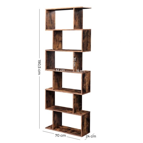 NOWOCZESNY REGAŁ NA KSIĄŻKI LOFT, 5 PÓŁEK, ORZECH, BRĄZOWY, 190 cm NOWOCZESNY REGAŁ NA KSIĄŻKI LOFT, 5 PÓŁEK, ORZECH, BRĄZOWY, 190 cm