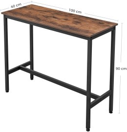 STÓŁ BAROWY LOFT, CZARNY, METALOWY, WYSOKI, 120 cm