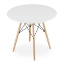 NOWOCZESNY OKRĄGŁY STÓŁ DO JADALNI - BIAŁY, 90 cm