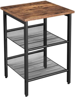 STOLIK Z PÓŁKAMI LOFT, CZARNY, METALOWY, 40 cm